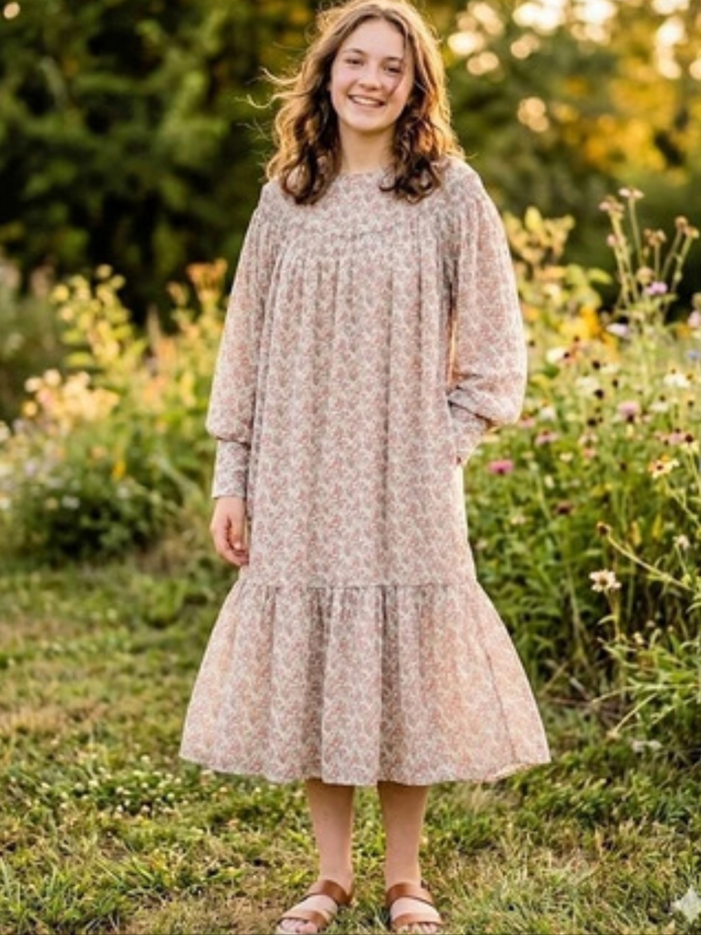 Minimal Floral Midi Dress Size 20 Like New
